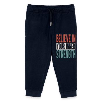 Believe in your inner strength - Kinder Organic Jogginghose Mini Mover von Stanley/Stella - Navy - Vorne