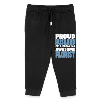 Fière épouse d’un sacré bon fleuriste - Pantalon de jogging enfant bio Stanley/Stella - noir - Devant