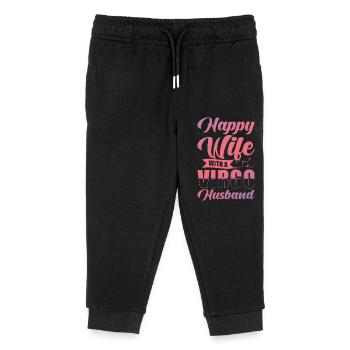 Jungfrau Glückliche Frau mit Wasserman Ehemann - Kinder Organic Jogginghose Mini Mover von Stanley/Stella - Schwarz - Vorne