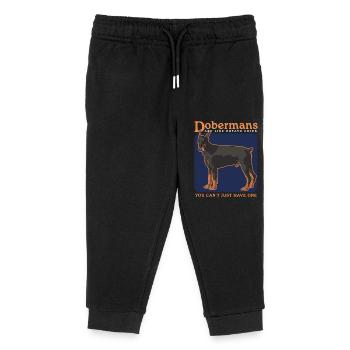 Doberman Dog Dog Owner Gift - Kids Organic Sweatpants by Stanley/Stella - black - Front