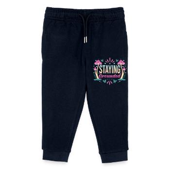 Mindfulness Saying Stay grounded - Kids Organic Sweatpants by Stanley/Stella - navy - Front