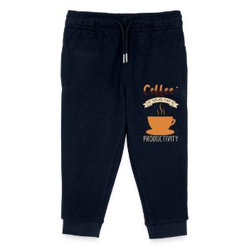 Café Caféine Parfum de café du matin - Pantalon de jogging enfant bio Stanley/Stella - marine - Devant