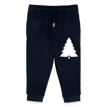 Vielseitiger Zauber: Weißer Tannenbaum Silhouette - Kinder Organic Jogginghose Mini Mover von Stanley/Stella - Navy - Vorne
