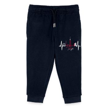Tokyo Skyline Heartbeat Japan Heart I Love Tokyo - Kids Organic Sweatpants by Stanley/Stella - navy - Front