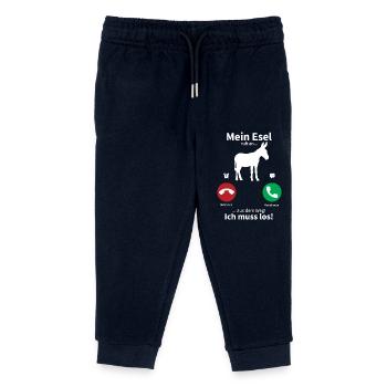 Mein Esel ruft an, ich muss los! - Kinder Organic Jogginghose Mini Mover von Stanley/Stella - Navy - Vorne