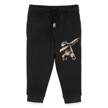 Funny Dabbing Sloth Dance Animal Lover Dab - Kids Organic Sweatpants by Stanley/Stella - black - Front