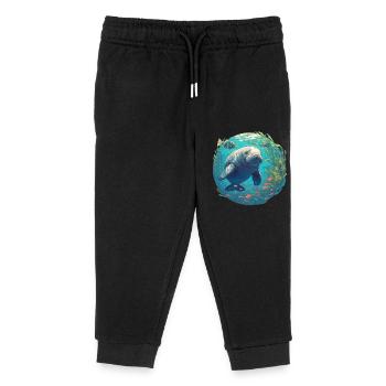 Manatee Dugongs Dugong - Kids Organic Sweatpants by Stanley/Stella - black - Front