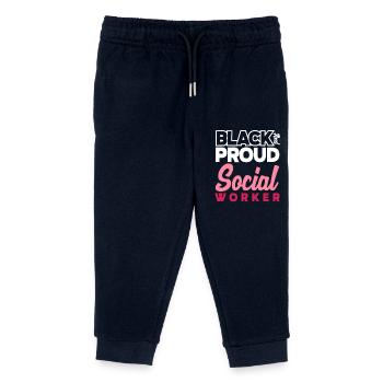 Black And Pride Social Worker - Kids Organic Sweatpants by Stanley/Stella - navy - Front
