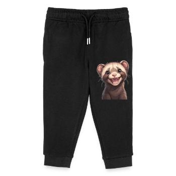 Ferret Frettchen - Kids Organic Sweatpants by Stanley/Stella - black - Front