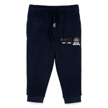 Live Love Speech Therapy Heartbeat Rainbow - Kids Organic Sweatpants by Stanley/Stella - navy - Front