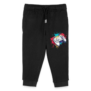 Manettes de jeux vidéo pour les joueurs - Pantalon de jogging enfant bio Stanley/Stella - noir - Devant