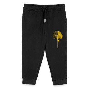 Gelbes Ginkgoblatt Yellow Ginkgo Leaf - Kinder Organic Jogginghose Mini Mover von Stanley/Stella - Schwarz - Vorne