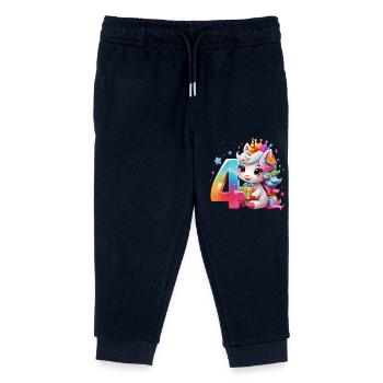 NUMÉRO 4 ANNÉES LICORNE 4E ANNIVERSAIRE - Pantalon de jogging enfant bio Stanley/Stella - marine - Devant