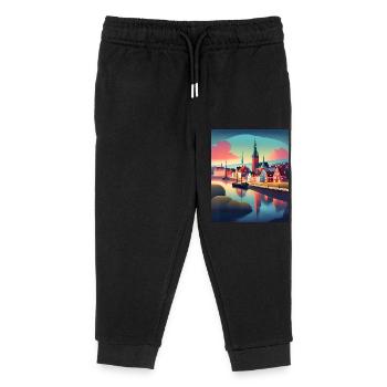 A town in Denmark - Kids Organic Sweatpants by Stanley/Stella - black - Front