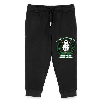 I love ghosts and the darkness - Kids Organic Sweatpants by Stanley/Stella - black - Front