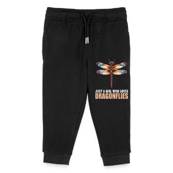 Libellen Libelle - Kinder Organic Jogginghose Mini Mover von Stanley/Stella - Schwarz - Vorne