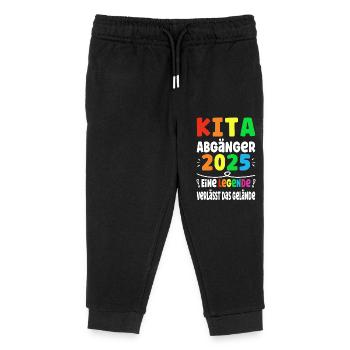 Kita Abgänger 2025 Legende Verlässt das Gelände - Kinder Organic Jogginghose Mini Mover von Stanley/Stella - Schwarz - Vorne