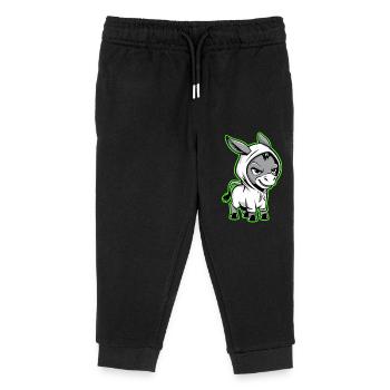 Donkey Urban Animal Style Animal Lover - Kids Organic Sweatpants by Stanley/Stella - black - Front