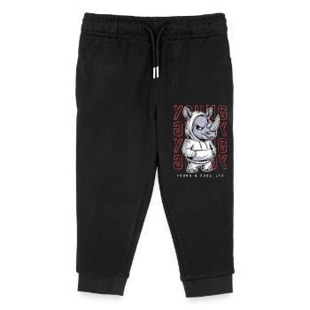 Nashorn Young and Cool Tierliebhaber - Kinder Organic Jogginghose Mini Mover von Stanley/Stella - Schwarz - Vorne