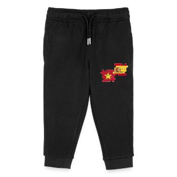 Vietnam Spain Vintage Flag Spanish Vietnamese - Kids Organic Sweatpants by Stanley/Stella - black - Front