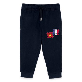 Vietnam France Vintage Flag Vietnamese - Kids Organic Sweatpants by Stanley/Stella - navy - Front