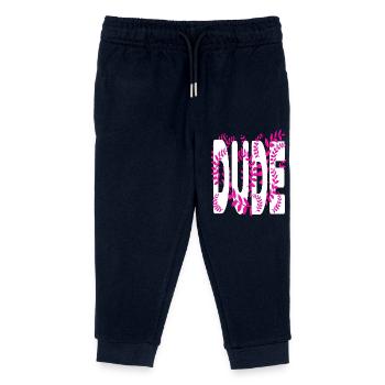 Hawaii style text Dude - Kids Organic Sweatpants by Stanley/Stella - navy - Front
