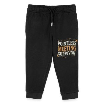 Pointless Meeting Survivor 4 - Kinder Organic Jogginghose Mini Mover von Stanley/Stella - Schwarz - Vorne