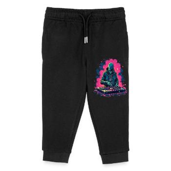 Alien Ausserirdischer DJ Musik - Kinder Organic Jogginghose Mini Mover von Stanley/Stella - Schwarz - Vorne