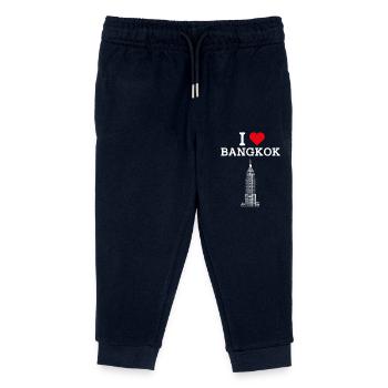 I Love Bangkok Empire Cool Thailand Staatsflagge Wortspiel - Kinder Organic Jogginghose Mini Mover von Stanley/Stella - Navy - Vorne