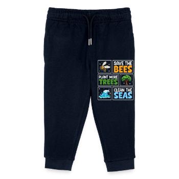 Rettet die Bienen Pflanzen Sie mehr Bäume säubern Sie die Meere - Kinder Organic Jogginghose Mini Mover von Stanley/Stella - Navy - Vorne