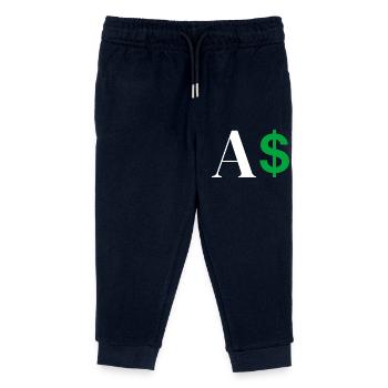 Dollar Letter - Kids Organic Sweatpants by Stanley/Stella - navy - Front