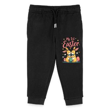 My 1ST Easter Süße Osterhasen erste Osterfest - Kinder Organic Jogginghose Mini Mover von Stanley/Stella - Schwarz - Vorne