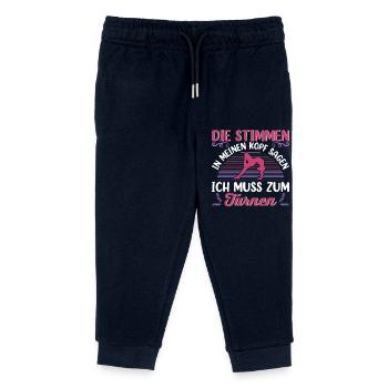 Turnen Mädchen Gymnastik Turnanzug Turnerin - Kinder Organic Jogginghose Mini Mover von Stanley/Stella - Navy - Vorne