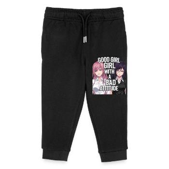 Une bonne fille avec une mauvaise attitude - Pantalon de jogging enfant bio Stanley/Stella - noir - Devant
