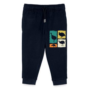 Chickens Rooster Guinea Fowl - Kids Organic Sweatpants by Stanley/Stella - navy - Front