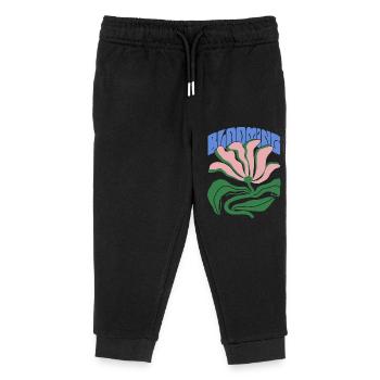 Blühende Stärke - Kinder Organic Jogginghose Mini Mover von Stanley/Stella - Schwarz - Vorne