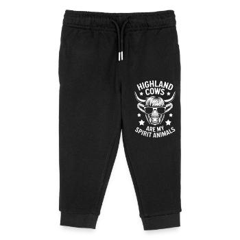 Highland Cow Highland Ecossais Highland Cattle Gift - Pantalon de jogging enfant bio Stanley/Stella - noir - Devant