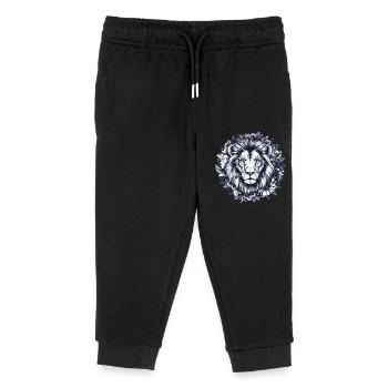 Lion majestueux en fleurs - Pantalon de jogging enfant bio Stanley/Stella - noir - Devant