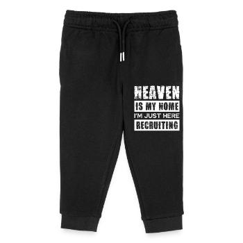 Heaven Is My Home I'm Just Here Recruiting - Kinder Organic Jogginghose Mini Mover von Stanley/Stella - Schwarz - Vorne