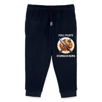 DINNER PLATE FULL PLATE STOMACH RUMS - Kids Organic Sweatpants by Stanley/Stella - navy - Front