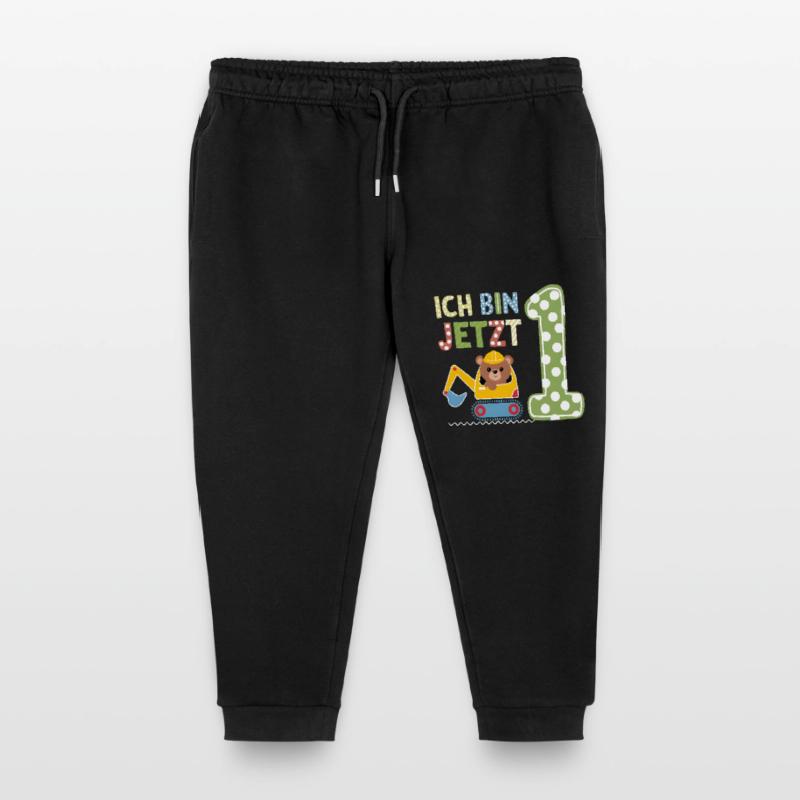I'm Now 1 Bagger Bear 1st Birthday Kids Organic Sweatpants by Stanley/Stella