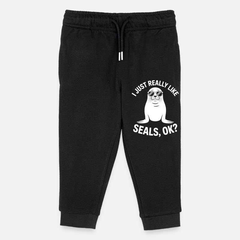 Robben Spruch Seehund Lustiges Robben Geschenk - Kinder Organic Jogginghose Mini Mover von Stanley/Stella - Schwarz