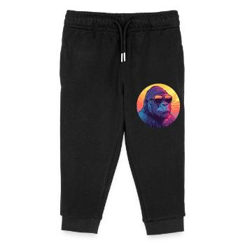 Gorilla im Sonnenuntergang - Kinder Organic Jogginghose Mini Mover von Stanley/Stella - Schwarz - Vorne