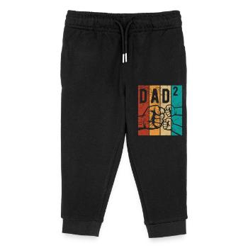 Dad 2 - Dad of two children - Team - Family - Kids Organic Sweatpants by Stanley/Stella - black - Front
