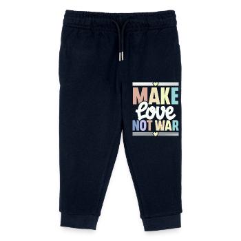 Make Love Not War - Kinder Organic Jogginghose Mini Mover von Stanley/Stella - Navy - Vorne