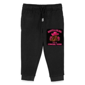 Cow girl : Boots & Bling – It’s A Thing - Pantalon de jogging enfant bio Stanley/Stella - noir - Devant