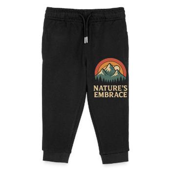 Proximité avec la nature Montagnes Coucher de soleil - Pantalon de jogging enfant bio Stanley/Stella - noir - Devant