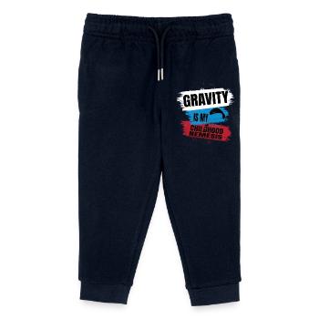 La gravité est mon ennemi juré d’enfance – Le plaisir du parapente - Pantalon de jogging enfant bio Stanley/Stella - marine - Devant