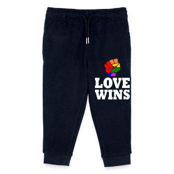 Love wins - Kinder Organic Jogginghose Mini Mover von Stanley/Stella - Navy - Vorne