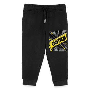 Drôle Tendance Noir Jaune Avertissement Ruban Avertissement - Pantalon de jogging enfant bio Stanley/Stella - noir - Devant